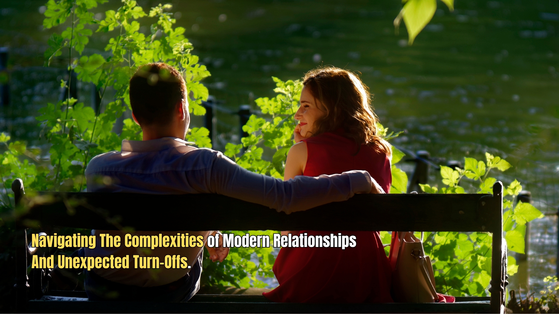 A couple sitting apart on a bench, symbolizing emotional distance.